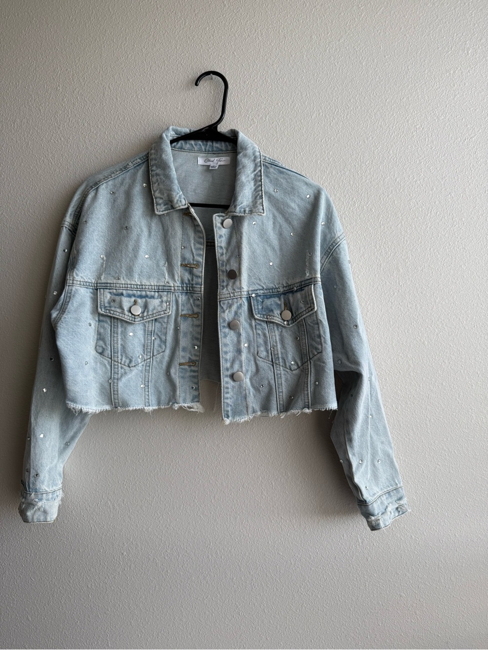 Women’s Cropped Sparkle Jean Jacket (s)